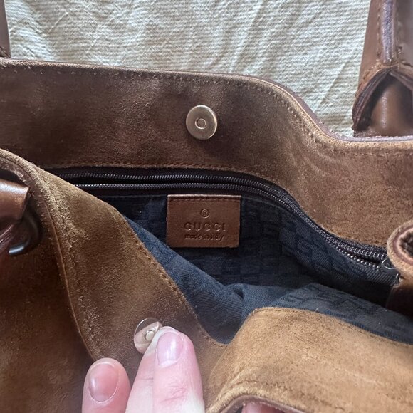 Gucci Suede Horsebit Tote - Picture 9 of 14